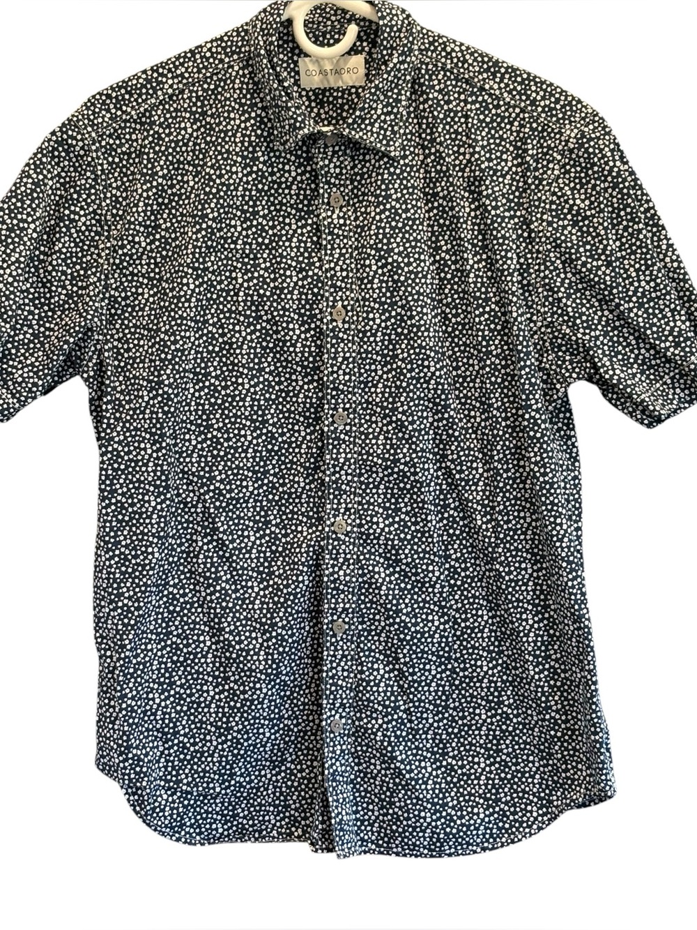 Coastaoro Mens Buttondown Short Shirt Size Medium Floral 100% Cotton